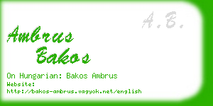 ambrus bakos business card